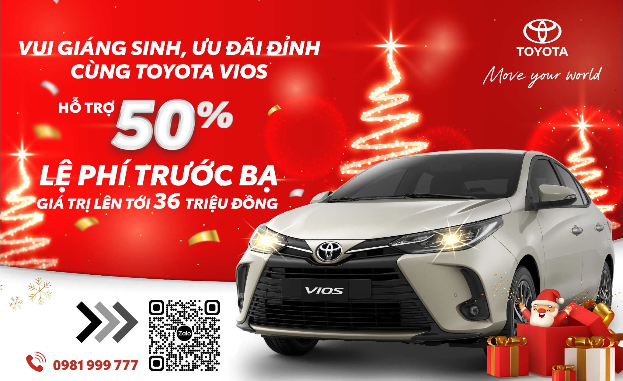 Chương trình khuyến mại Vui giáng sinh ưu đãi đỉnh cùng Toyota Vios